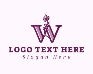 Purple Beauty Letter W logo