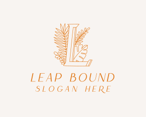 Ornate Leaf Letter L logo design