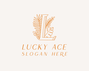 Ornate Leaf Letter L logo design