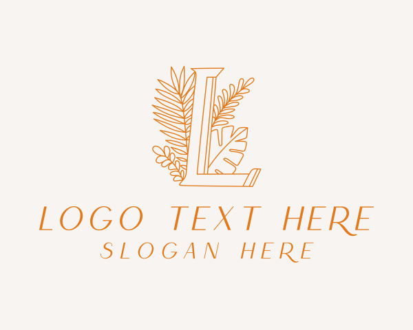 Ornate Leaf Letter L logo