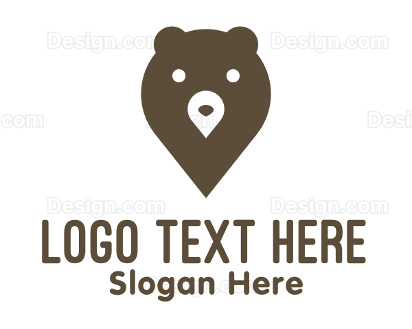 Bear Location Pin Logo