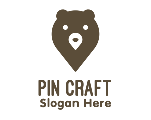 Bear Location Pin logo design