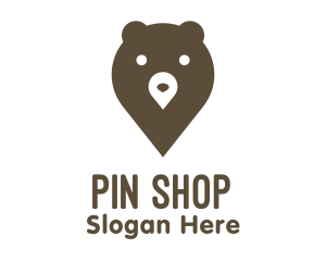 Bear Location Pin logo