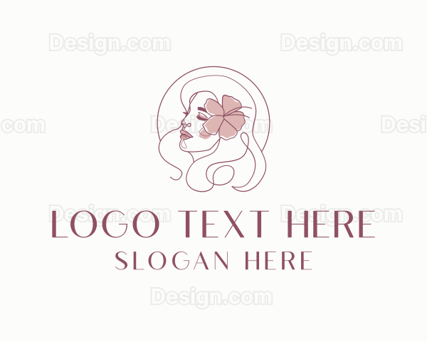 Beautiful Hibiscus Woman Logo