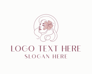 Beautiful Hibiscus Woman logo