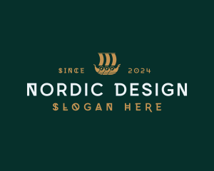 Nordic Viking Ship logo design