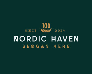 Nordic Viking Ship logo design