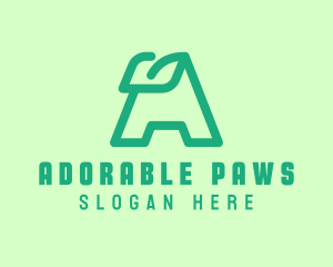 Simple Green Letter A logo design