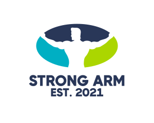 Strong Bicep Physical Exercise  logo design