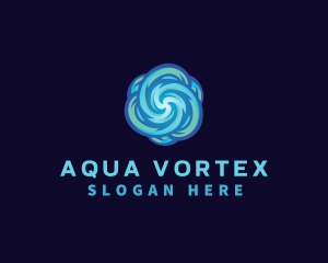 Water Vortex Cooling HVAC logo design