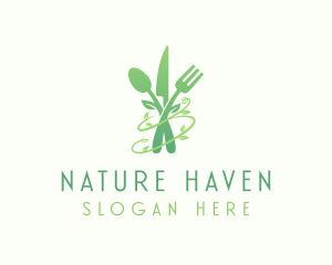 Natural Food Cutlery logo design