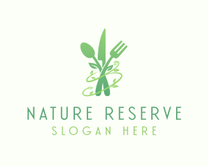 Natural Food Cutlery logo design