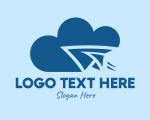 Blue Airplane Cloud  logo