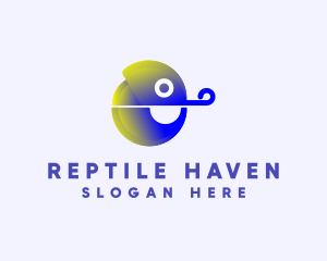 Gradient Chameleon Reptile logo design