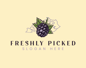 Fruit Blackberry Kentucky  logo design