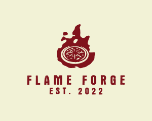 Flaming Hot Pizza logo design