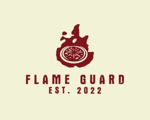 Flaming Hot Pizza logo design