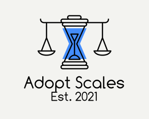 Justice Scale Hourglass logo design