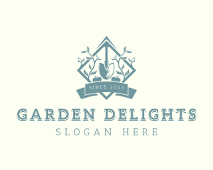 Garden Shovel Planting logo design