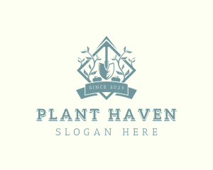 Garden Shovel Planting logo design