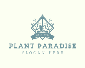 Garden Shovel Planting logo design