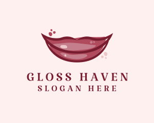 Maroon Lip Gloss logo design