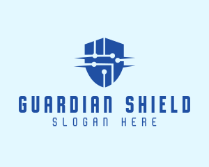 Technology Security Shield logo design