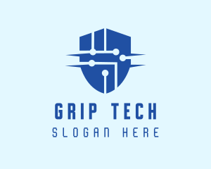 Technology Security Shield logo design