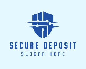 Technology Security Shield logo design