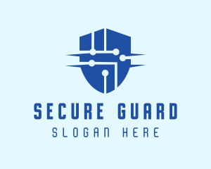 Technology Security Shield logo design