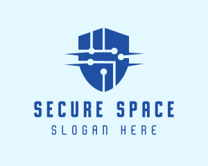 Technology Security Shield logo design