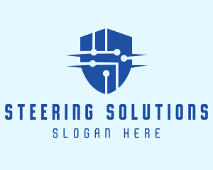 Technology Security Shield logo design