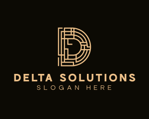 Geometric Letter D Firm logo design