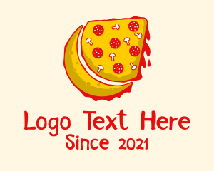 Moon Pizza Slice logo