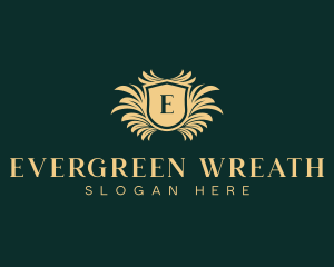 Royal Hotel Wreath Shield logo design