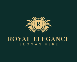 Royal Hotel Wreath Shield logo design