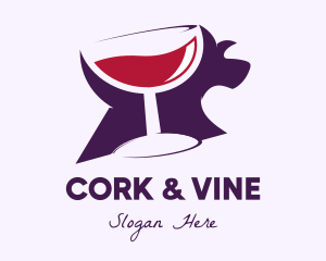 Dog Cocktail Glass logo design