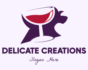 Dog Cocktail Glass logo design