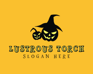 Creepy Pumpkin Halloween logo design