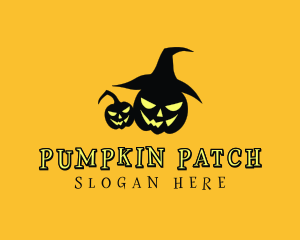 Creepy Pumpkin Halloween logo design