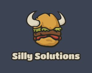 Viking Burger Horns logo design