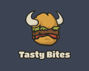 Viking Burger Horns logo design