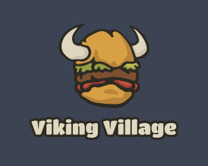 Viking Burger Horns logo design