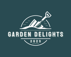 Shovel Digging Landscaper logo design