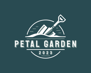 Shovel Digging Landscaper logo design