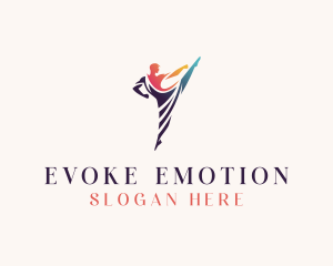 Gymnast Dancing Performer logo design