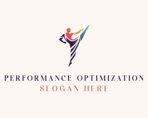 Gymnast Dancing Performer logo design