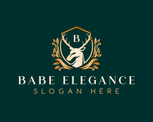 Elegant Floral Deer logo design