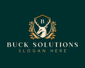 Elegant Floral Deer logo design