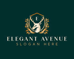 Elegant Floral Deer logo design